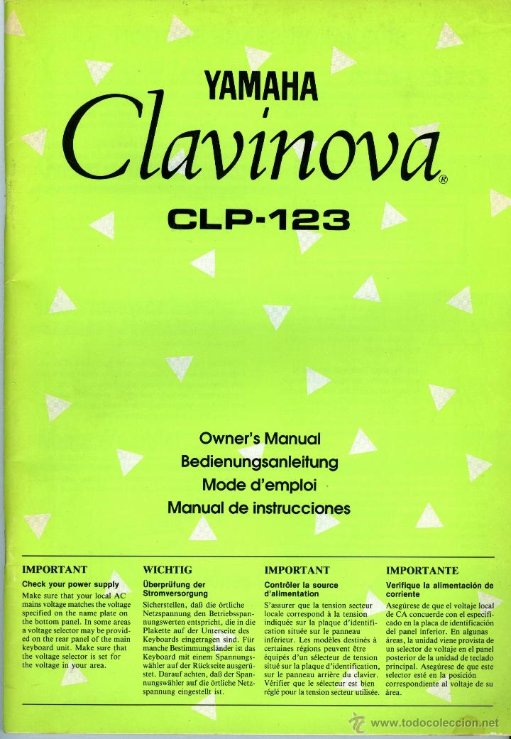 Revistas de m&uacute;sica: MANUAL YAMAHA CLAVINOVA CLP-123