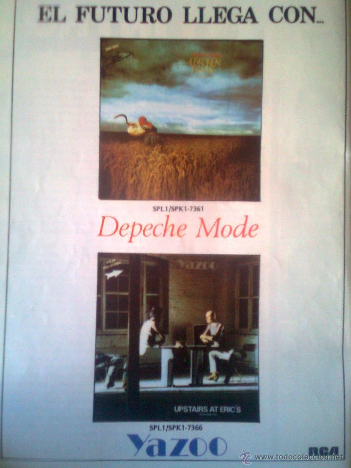 Revistas de m&uacute;sica: Depeche Mode + Yazoo - Recorte Publicidad original 1982 - procede rock Espezial 1982