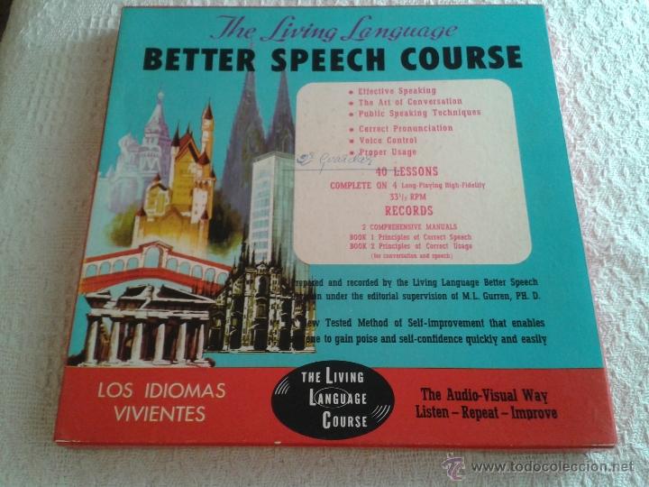 Musikzeitschriften: CURSO DE INGLES BETTER SPEECH COURSE THE LIVING LENGUAGE CAJA CON 4 LP'S + 2 LIBROS