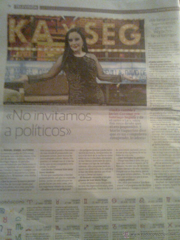 Revistas de m&uacute;sica: Recorte Diario Monta&ntilde;&eacute;s - Alaska y Segura Tv - Febrero 2015
