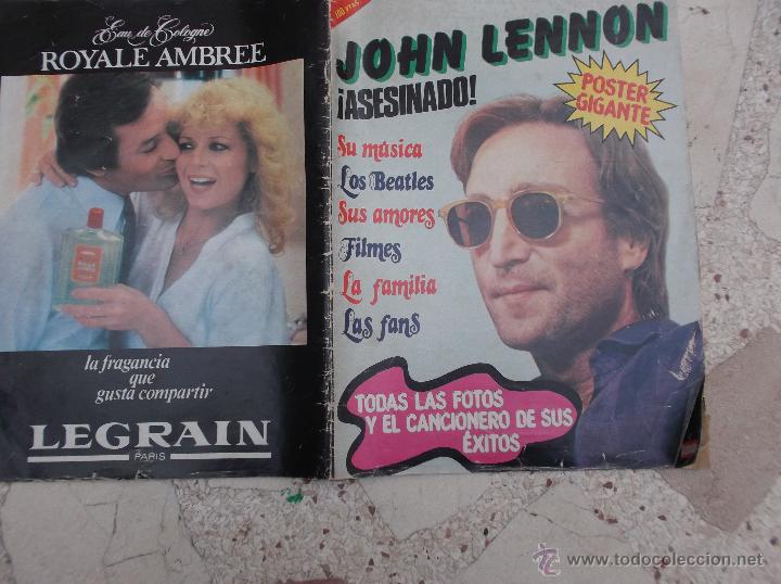 Revistas de m&uacute;sica: john lennon asesinado, sabado grafico, falta el poster gigante, los beatles, sus amores,filmes,