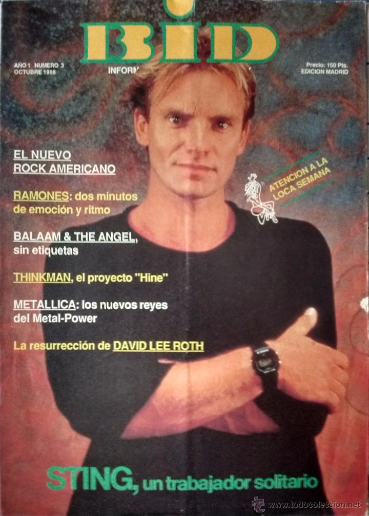 Music magazines: REVISTA BID, BOLETIN OFICIAL DE DISCOPLAY. A&Ntilde;O 1 N&ordm;3, OCTUBRE 1986