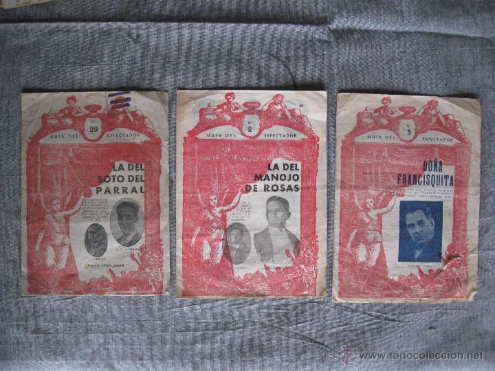 Magazines de musique: 3 libretos de zarzuelas: La del manojo de rosas, Do&ntilde;a Francisquita y La del soto del parral