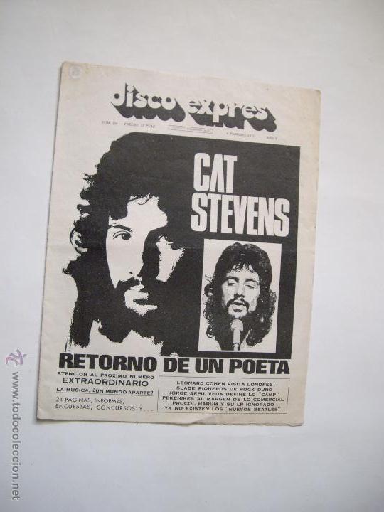 Revistas de m&uacute;sica: DISCO EXPRES CAT STEVENS - Foto 1