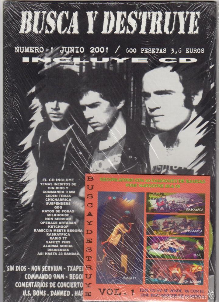 Riviste di musica: BUSCA Y DESTRUYE N&ordm; 1 (Incluye CD) SIN DIOS, COMMANDO 9 MM, NON SERVIUM, RATOS DE PORAO...