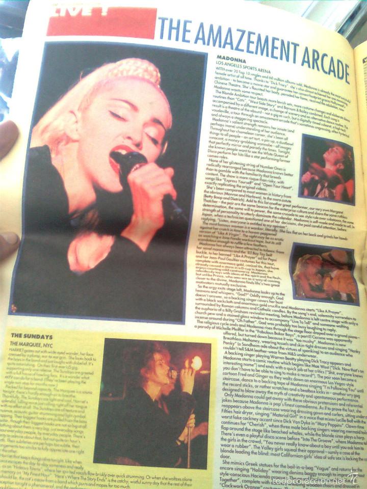 Revistas de m&uacute;sica: Madonna + The Sundays - Art&iacute;culo recorte original revista Melody Maker 1990 - pgina completa
