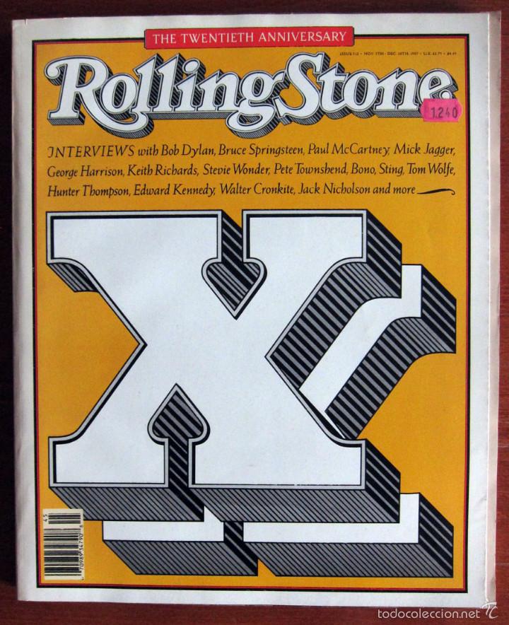 Revistas de m&uacute;sica: REVISTA ROLLING STONE AMERICANA - NOVIEMBRE 1987 - NUMERO 512 - 20 ANIVERSARIO