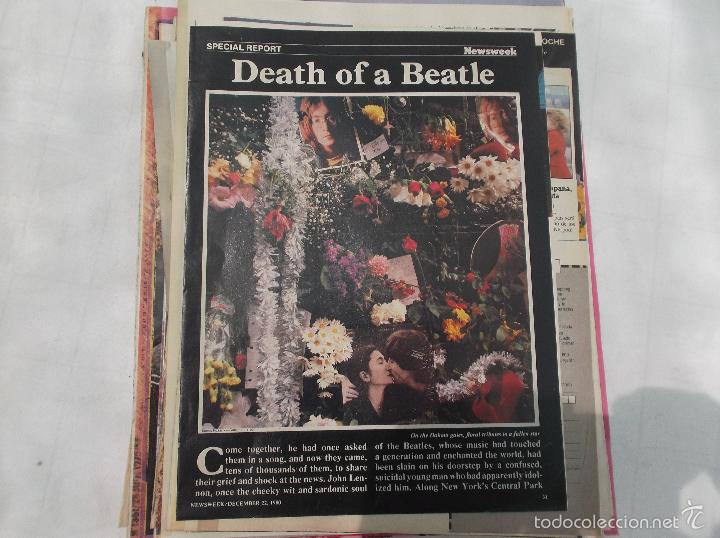 Revistas de m&uacute;sica: solo reportaje newsweek 1980,death of a the beatles,12 hojas,34 fotos,en ingles