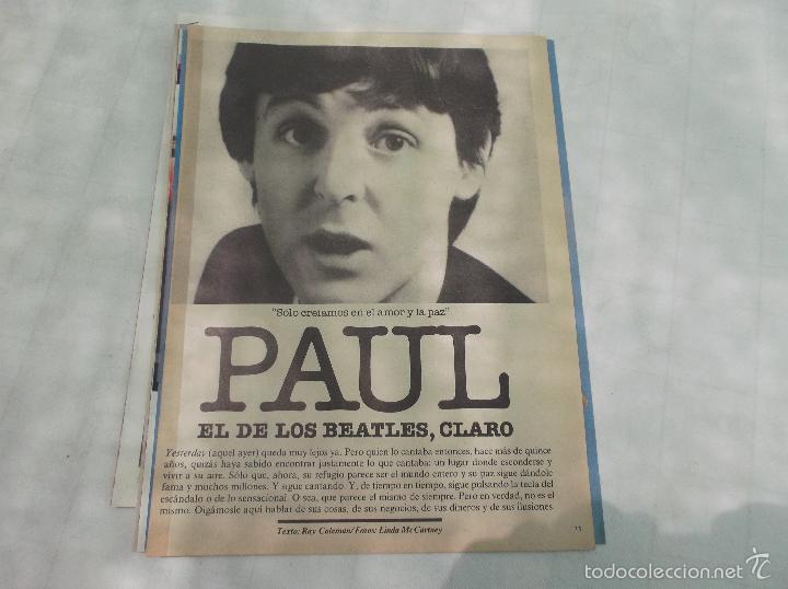 Revistas de m&uacute;sica: revista y fecha desconocida ,solo reportaje de the beatles,3 fotos 3 paginas