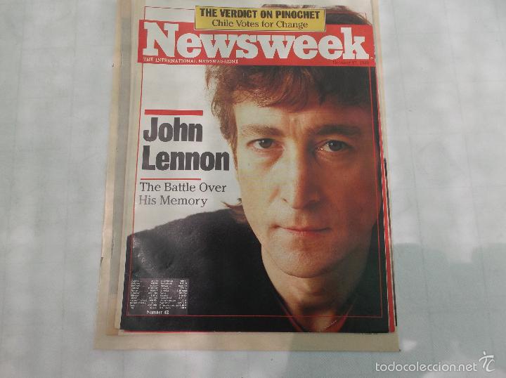 Revistas de m&uacute;sica: newsweek -1988,solo reportaje the beatles,john lennon the battle over his memory, en ingles