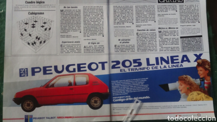 Revistas de m&uacute;sica: Publicidad automovil Peugeot 205