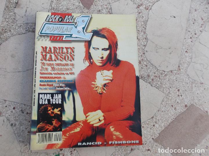 Revistas de m&uacute;sica: POPULAR 1 N&ordm; 300. MARILYN MANSON. JIM MORRISON. PEARL JAM. RANCID. FISHBONE. PUKKELPOP. READING FEST