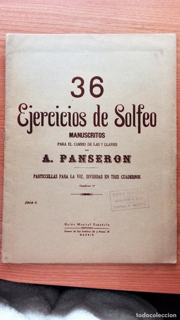 Magazines de musique: 36 EJERCICIOS DE SOLFEO. MANUSCRITOS PARA EL CAMBIO DE LAS 7 LLAVES. A. PANSERON