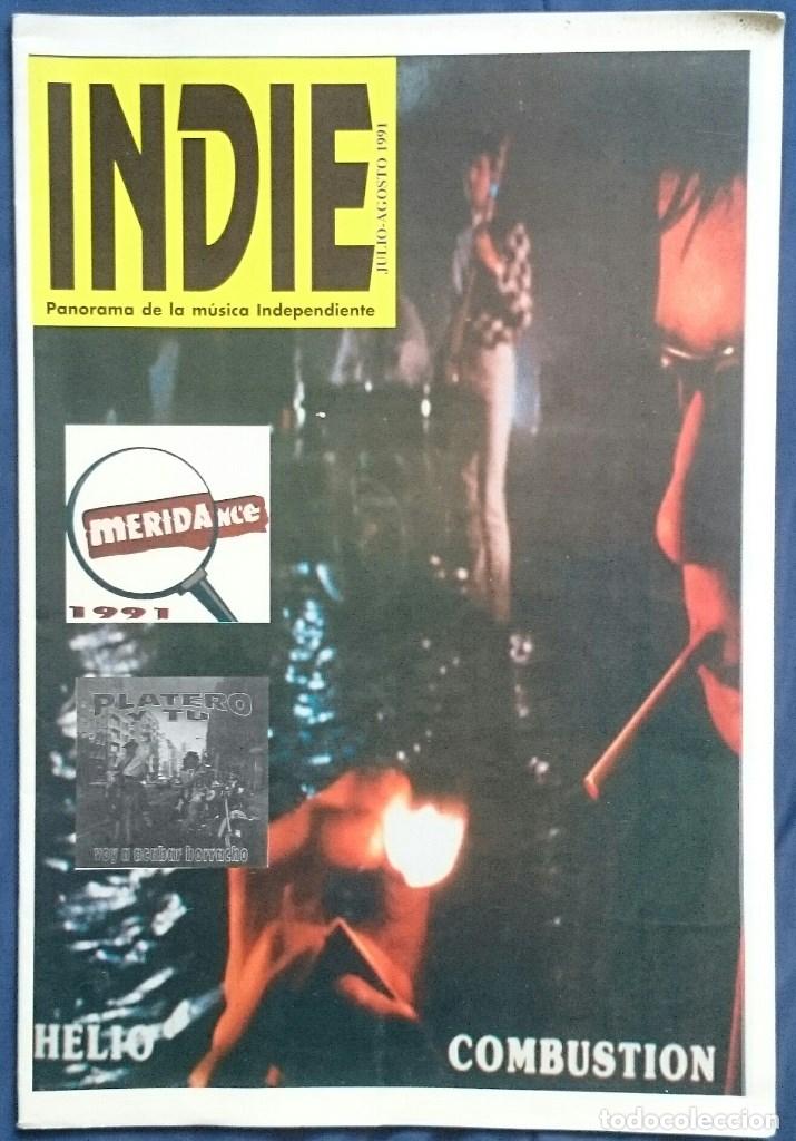 Music magazines: Revista Indie, Julio-Agosto 1991. Helio, Meridance 91, Desertores, Las Balas, Negu Gorriak,