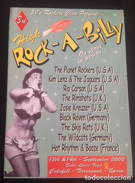 Music magazines: cartel desplegable programa del festival high rock-a-billy calafell tarragona 2002