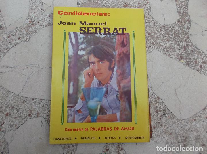 Revistas de m&uacute;sica: confidencias: joan manuel serrat, cine novela palabras de amor