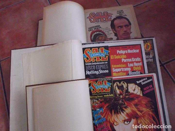 Music magazines: Sal comun colecci&oacute;n del 1 al 37 completos con posters, encuadernados en tres libros, con tapas