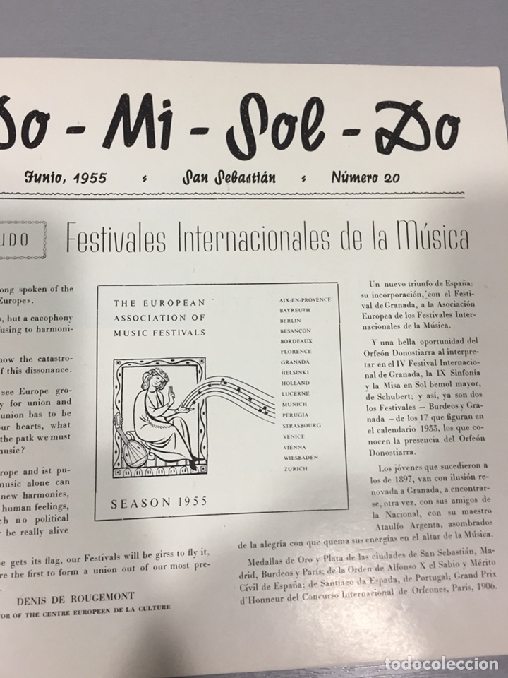 Revistas de m&uacute;sica: PROGRAMA ORFE&Oacute;N DONOSTIARRA 1955 - Foto 2