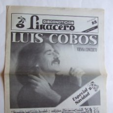 Magazines de musique: DISCONOTICIAS LINACERO DICIEMBRE 1988 LUIS COBOS MAS BIRRAS LOS RONALDOS MECANO. Lote 133249069