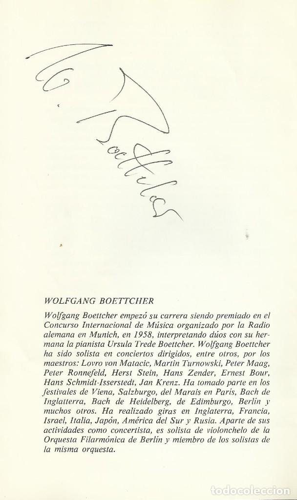 Magazines de musique: WOLFGANG BOETTCHER. FIRMA EN PROGRAMA TEATRO REAL. ORQUESTA NACIONAL. MADRID. 1975/1976.
