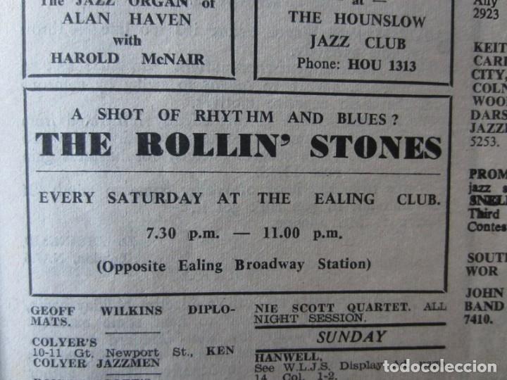 Revistas de m&uacute;sica: 1962-ROLLING STONES.PRIMEROS ANUNCIOS ACTUACI&Oacute;N.REVISTA JAZZ NEWS.SALA EALING CLUB LONDRES.ORIGINAL