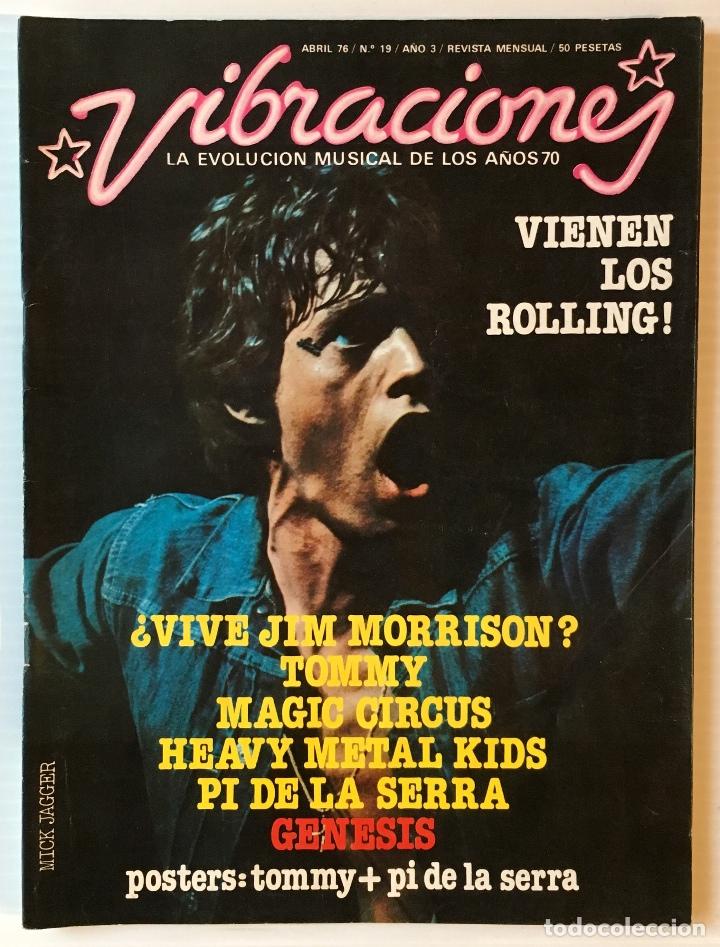 Music magazines: VIBRACIONES. ABRIL 76. N&Uacute;MERO 19. VIENEN LOS ROLLING!. REVISTA DE ROCK.