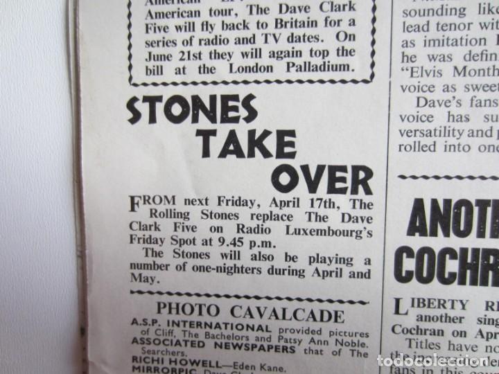 Revistas de m&uacute;sica: 1964-ANUNCIO DE ROLLING STONES SUSTITUYENDO A THE DAVE CLARK FIVE.GRUPO DE MODA.POSTER BEATLES.ELVIS