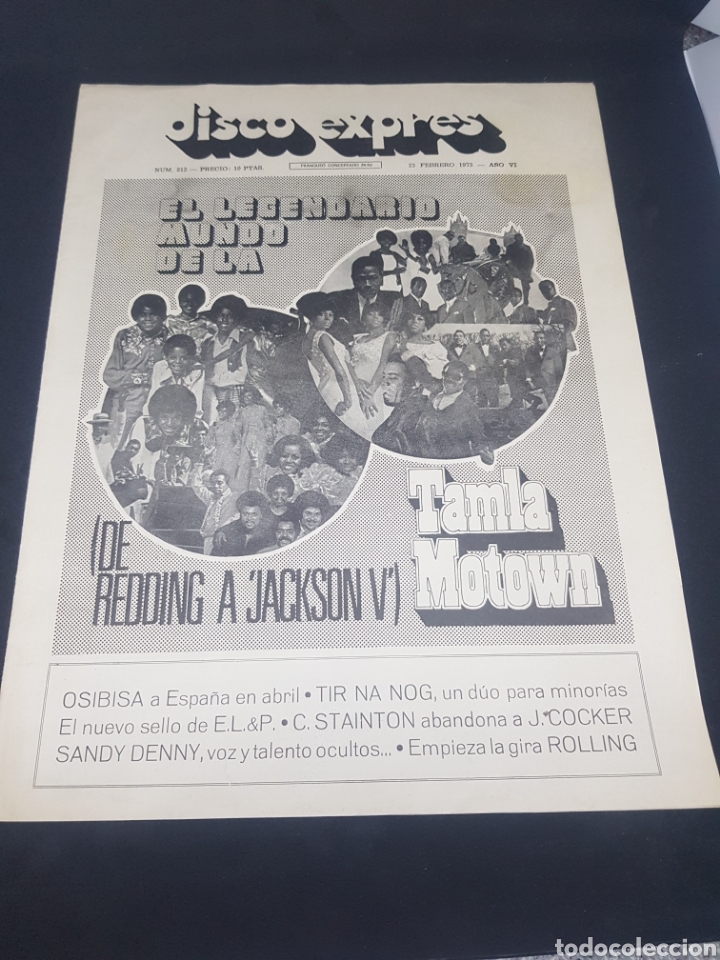 Revistas de m&uacute;sica: Revista musical disco expr&eacute;s n&uacute;mero 212 Motown Jackson Five rolling Stones