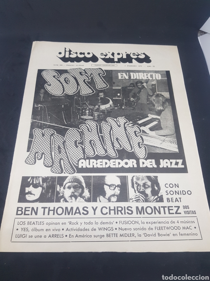 Revistas de m&uacute;sica: Revista musical disco expr&eacute;s n&uacute;mero 209 Soft Machine Beatles