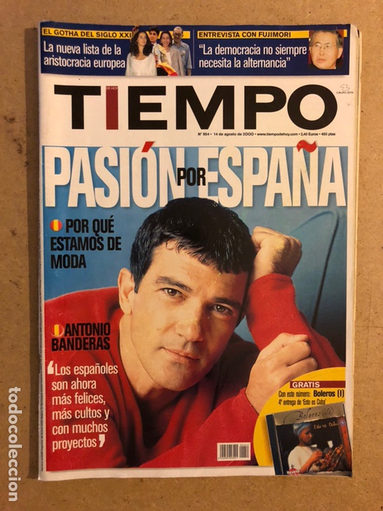 Revistas de m&uacute;sica: TIEMPO N&deg;954 (AGOSTO, 2000). ANTONIO BANDERAS, ZAPATERO, ETA PNV PREPARAN TREGUA, FERLOSIO,...
