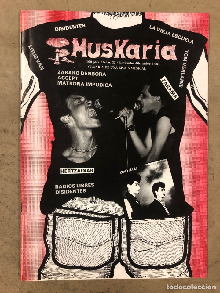 Revistas de música: MUSKARIA N° 22 (NOVIEMBRE- DICIEMBRE ‘84). HERTZAINAK, PUNKS (ESKORBUTO, LA POLLA R., DECIBELIOS,..) - Foto 1 - 175153623