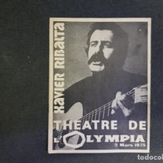 Revistas de música: XAVIER RIBALTA: OLYMPIA TEATRO 1975 PROGRAMA Y LETRAS- MUSICA CATALANA- CATALAN COLECCIONISMO. Lote 175695604