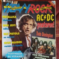 Revistas de música: REVISTA HEAVY ROCK Nº 156 (AGOSTO 1996) METALLICA, AC/DC, KISS, SEX PISTOLS, BON JOVI... SIN POSTERS. Lote 183091028