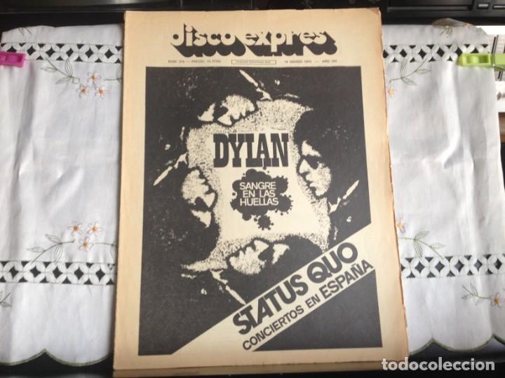 Revistas de m&uacute;sica: BOB DYLAN STATUS QUO SUGARCANE HARRIS KEVIN AYERS ETC... DISCO EXPRES N&ordm; 316 -1975