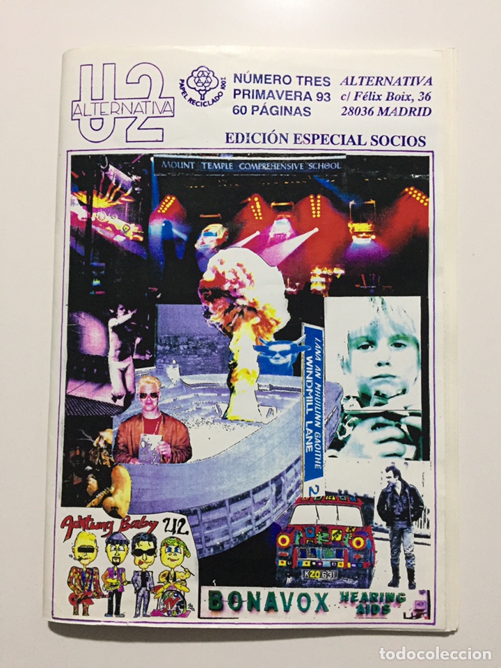 Revistas de m&uacute;sica: U2 ALTERNATIVA - FANZINE REVISTA CLUB DE FANS - N&Uacute;MERO TRES