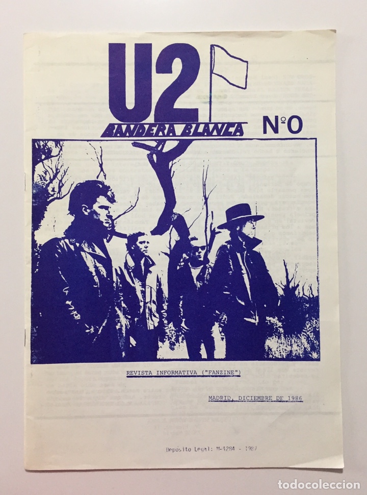 Musikzeitschriften: U2 Bandera Blanca n&ordm; 0 - Primer fanzine de U2 en Espa&ntilde;a - Revista informativa - Madrid 1986