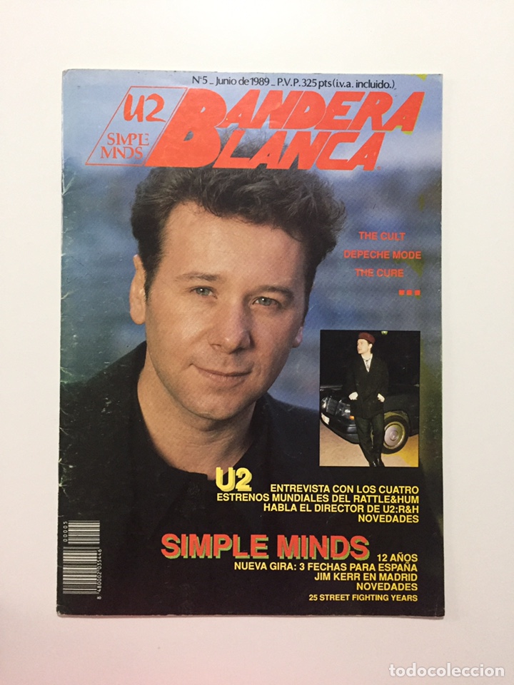 Music magazines: Revista Bandera Blanca N.5 - a&ntilde;o 1989 - U2 y Simple Minds. Con poster central de Bono