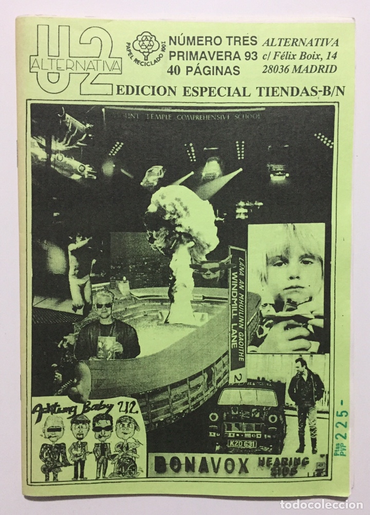 Revistas de m&uacute;sica: U2 ALTERNATIVA - FANZINE REVISTA CLUB DE FANS - EDICION ESPECIAL TIENDAS - N&Uacute;MERO TRES, Primavera 93