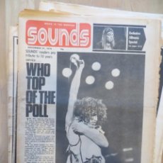 Revistas de música: SOUNDS: THE WHO-ELTON JOHN-STEVIE WONDER-GENESIS-ETC...(1974)