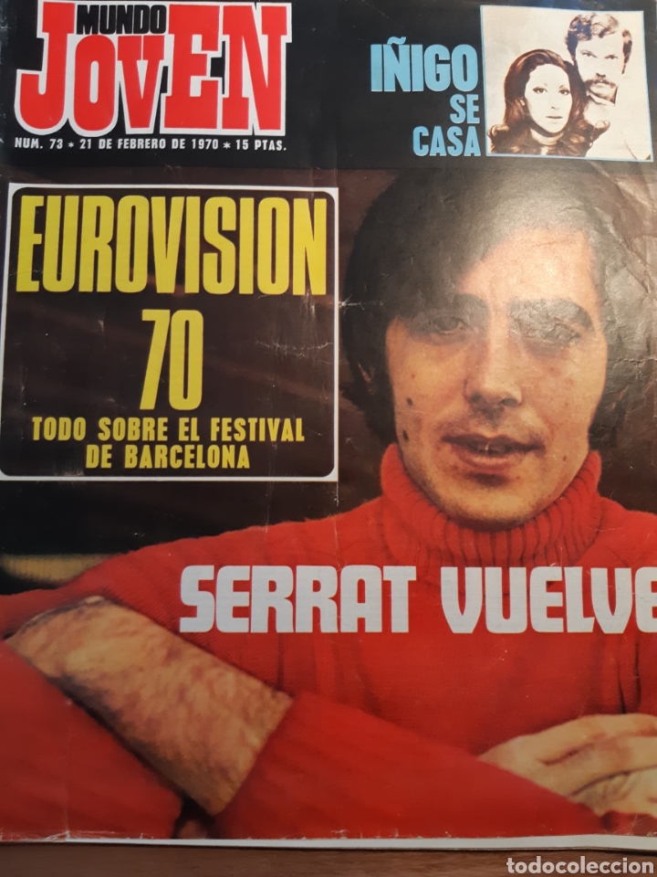 Revistas de m&uacute;sica: MUNDO JOVEN 73 , 21 FEBRERO 1970 SERRAT EUROVISION 70 john lennon