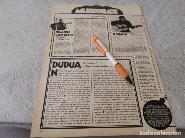 Music magazines: RAIMON Y SUS CIRCUNSTANCIAS HILARI CAMACHO RECORTE REVISTA 1973