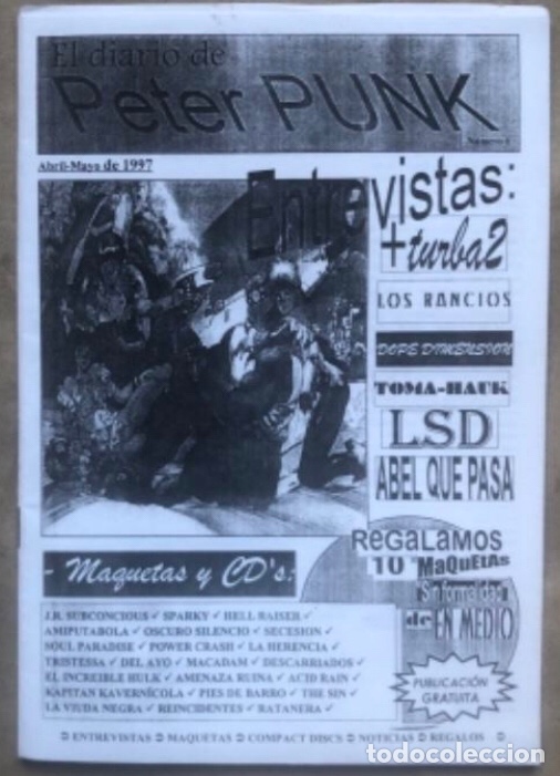 Magazines de musique: EL DIARIO DE PETER PUNK N&deg;1 (BARCELONA, 1997). HIST&Oacute;RICO FANZINE MUSICAL DEL PROGRAMA DE RADIO