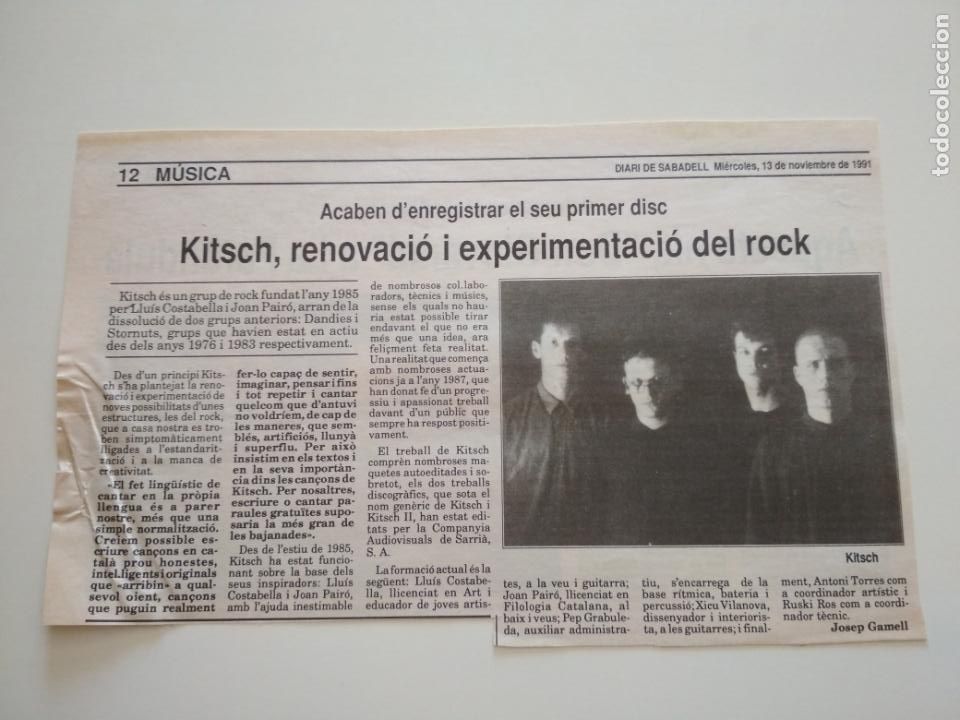 Magazines de musique: RETALLS DE PREMSA DE ROCK CATAL&Agrave; ANYS 90 - KITSCH, BARS, ETC.