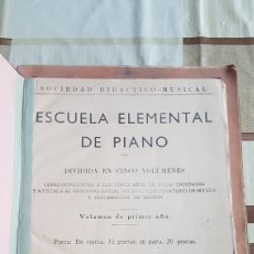 Revistas de música: ANTIGUO LIBRO PARTITURAS ESCUELA SUPERIOR PIANO PRIMER AÑO. Lote 210701470