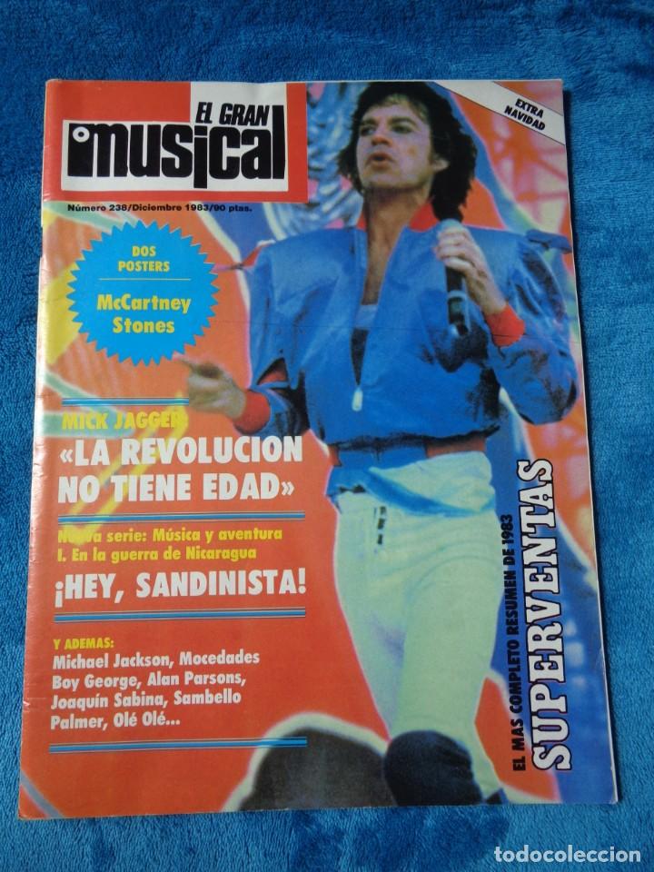 Revistas de m&uacute;sica: El Gran Musical 1983 -Rolling Stones, Paul Mc Cartney con posters mecano m. jackson loquillo sabina