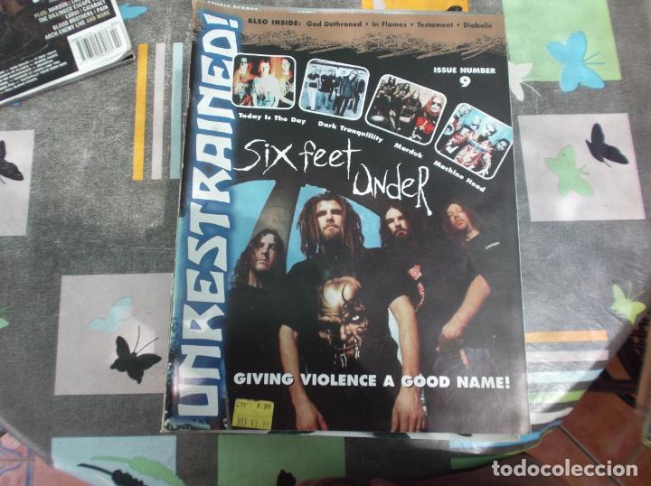 Magazines de musique: unrestrained n&ordm; 9, en ingles,six feet under, marduk,machine head,in flames,diabolic, testament,