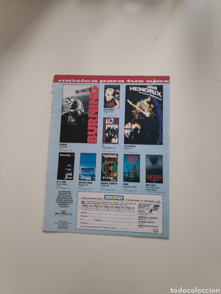 Revistas de m&uacute;sica: NT ANUNCIO BURNING JIMI HENDRIX DEPECHE MODE DISCOPLAY