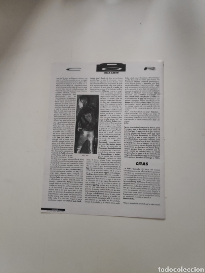 Revistas de m&uacute;sica: NT PAGINA FOTO IGGY POP PROTO PUNK