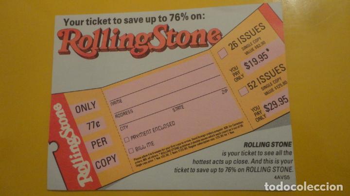Revistas de m&uacute;sica: ANTIGUO CUPON PEDIDO.REVISTA ROCK ROLLING STONE.