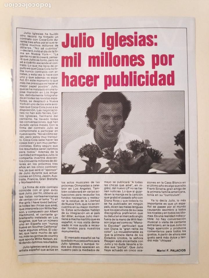 Revistas de m&uacute;sica: NTC RECORTE JULIO IGLESIAS 1 HOJA 1 PAGINA 1 FOTO BYN
